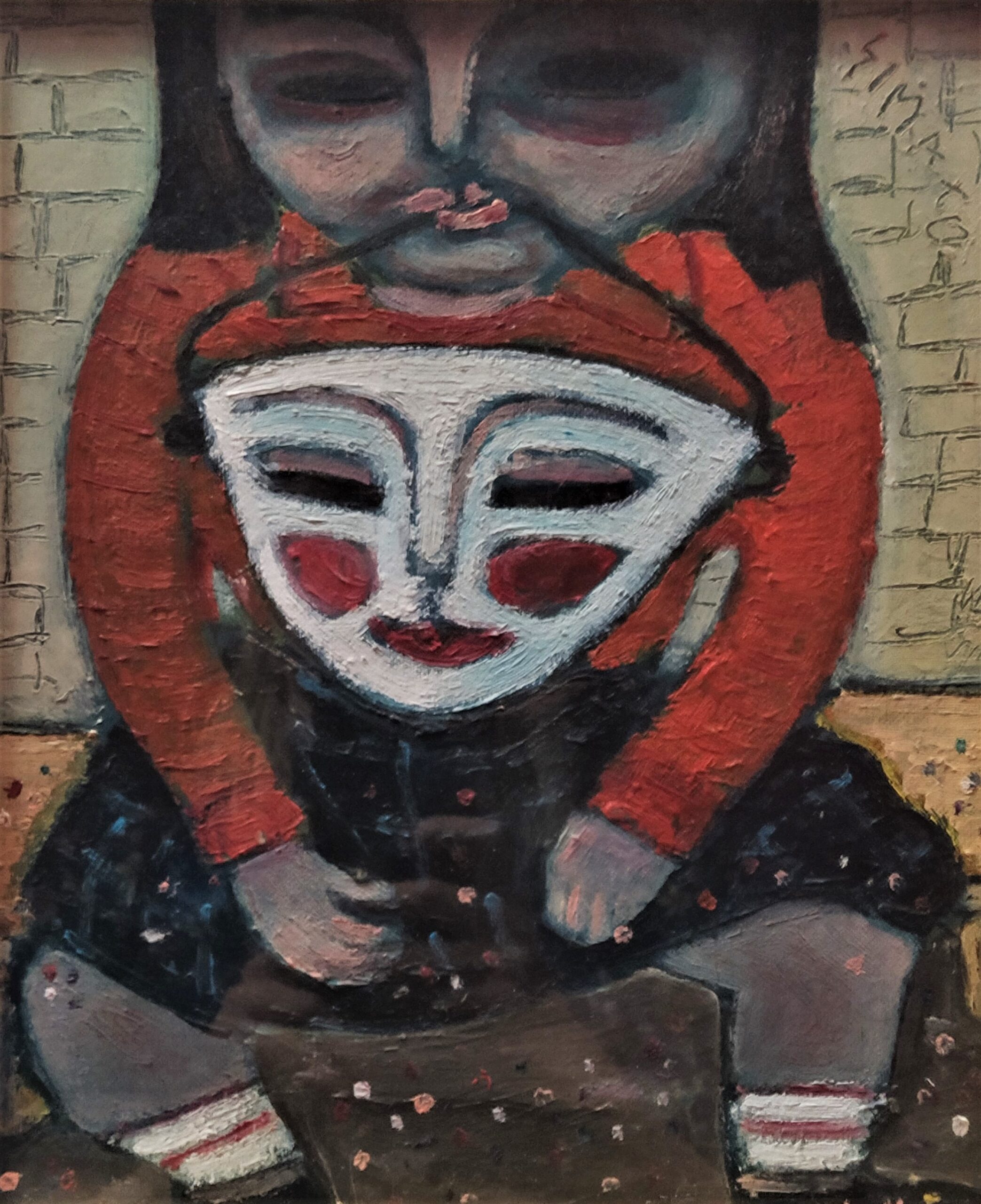 Arte SIMATO Athos Simonini donna e maschera anni 70 reggio emilia 29