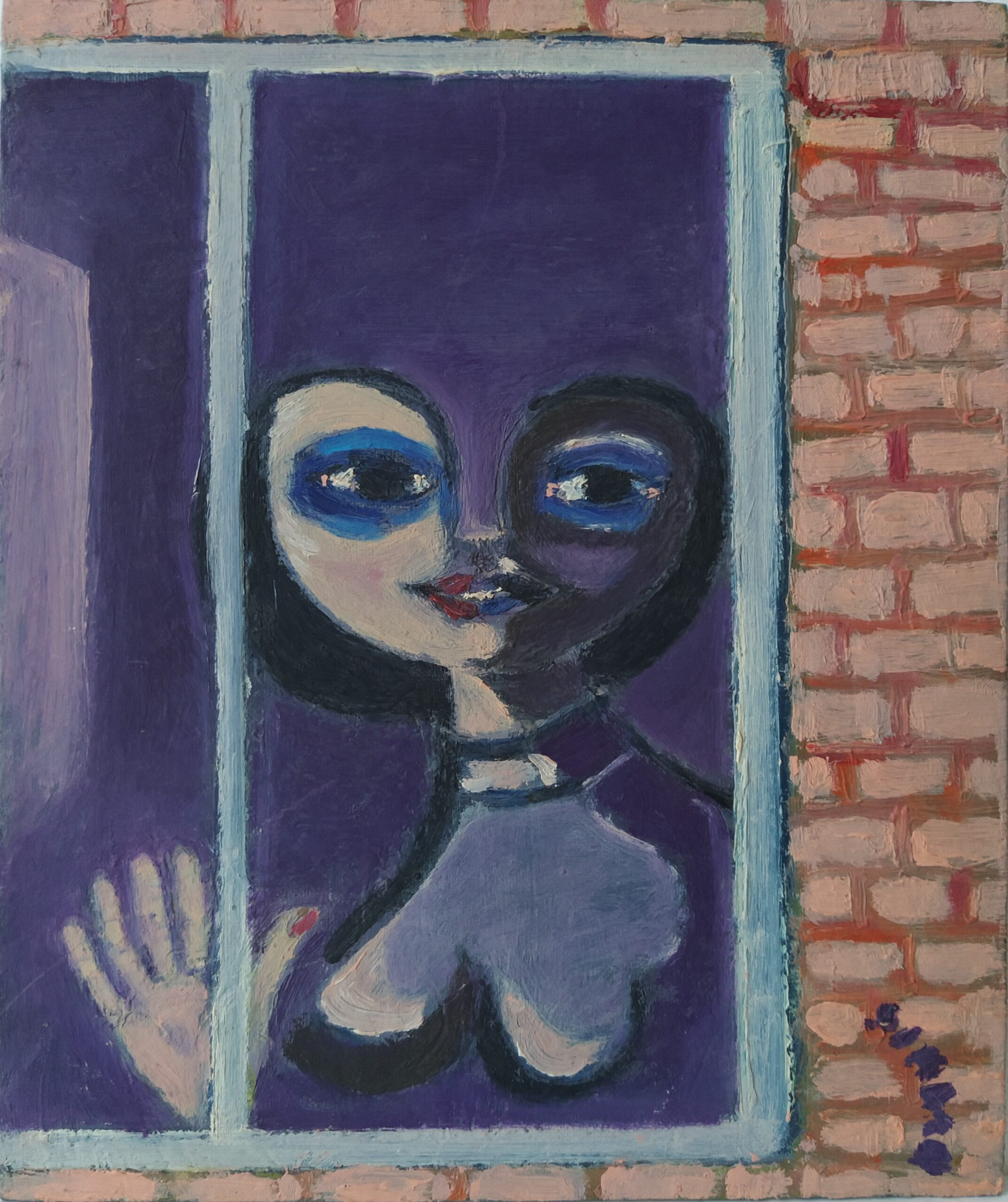 Arte SIMATO Athos Simonini figura femminile alla finestra 60